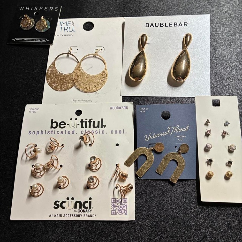 Jewelry Hair Accessory Lot BaubleBar Universal Thread Time‎ and Tru Scunci Gold
